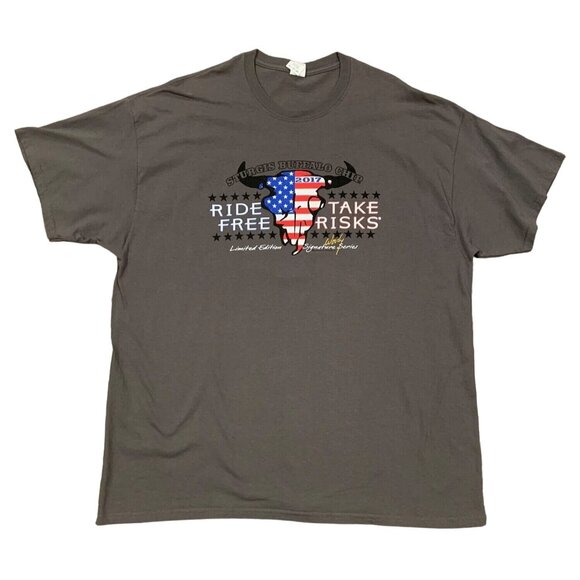 Gildan Other - Sturgis Buffalo Chip 2017 Ride Free Take Risks Biker Rall Mens T-Shirt Size 2XL